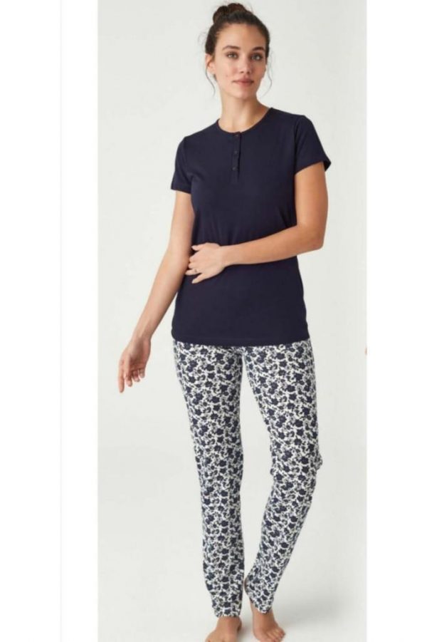 Mod Collection %100 Pamuk Patlı Kısa Kol Bayan Pijama Takım