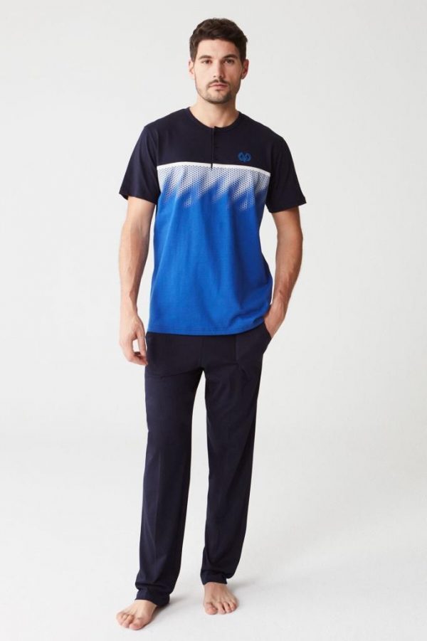 Mod Collection 3253 Pamuklu Kısa Kol Erkek Pijama Takım MN3253EP