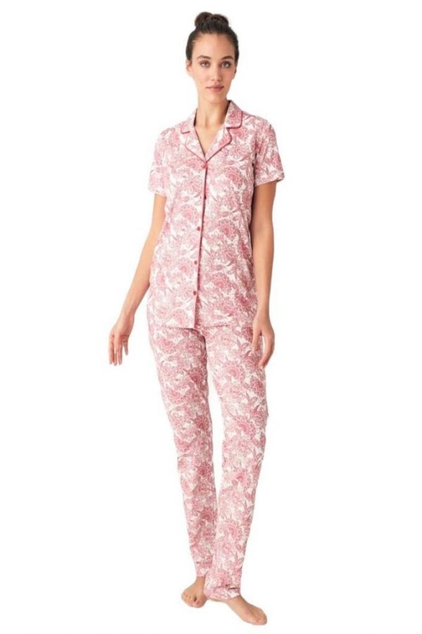 Mod Collection Boydan Düğmeli Gömlek Bayan Pijama Takım