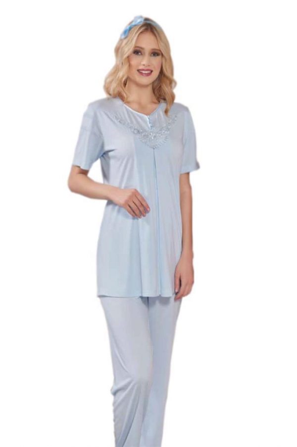 Emose 3940 Örme Dantel Lohusa Pijama Takım