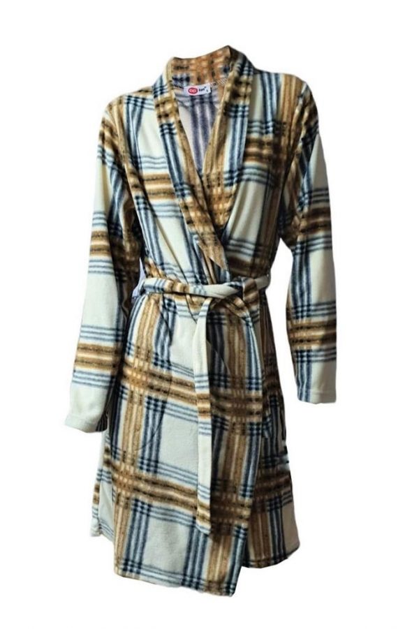 Ciciten 22303 Cepli Desenli Kışlık Polar Bayan Sabahlık