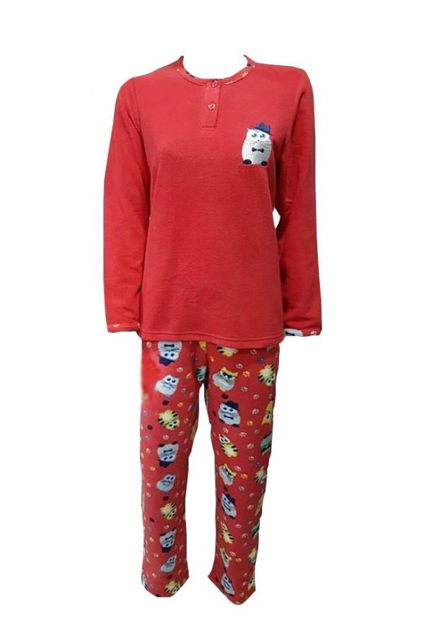 Mng 101 Kedi Desenli Bayan Polar Pijama Takım