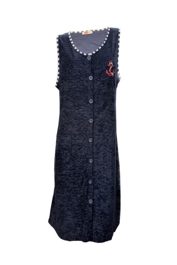 Ciciten 23003 Düğmeli Kolsuz Havlu Elbise Plaj Elbisesi