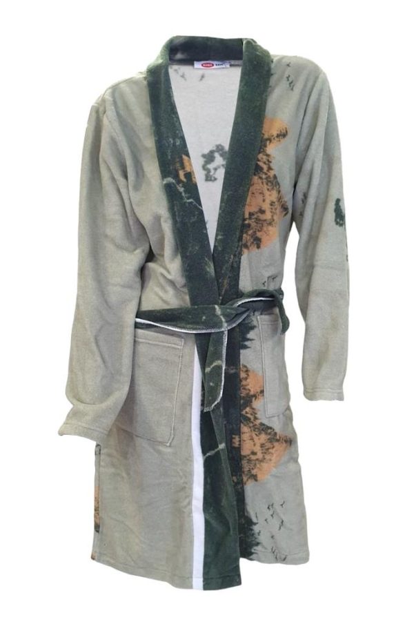 Ciciten 23C06 Desenli Cepli Kışlık Uzun Polar Bayan Sabahlık