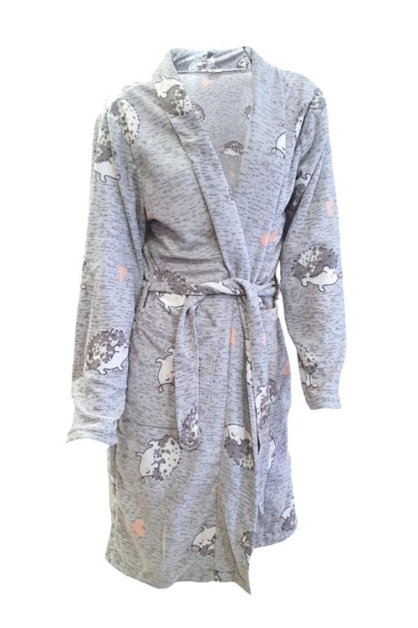 Ciciten 23C05 Desenli Cepli Uzun Polar Bayan Sabahlık