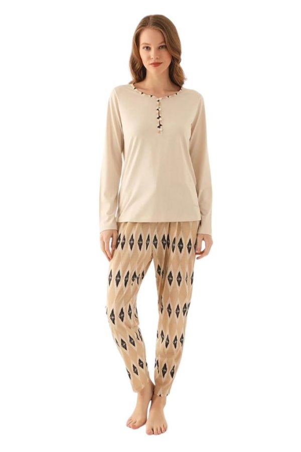 Pierre Cardin Patlı Yaka Viskoz Bayan Pijama Takım