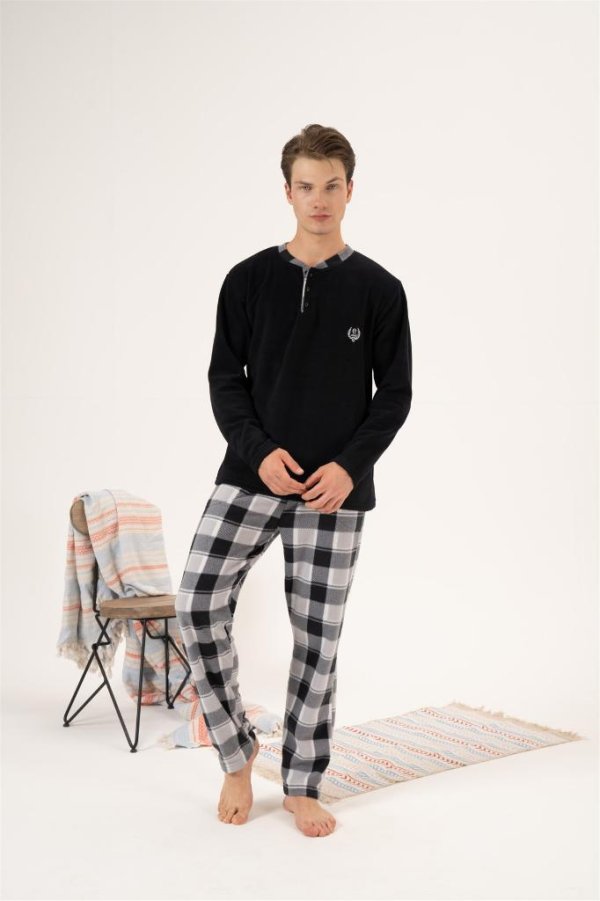 Estiva Ekose Kareli Erkek Polar Pijama Takım