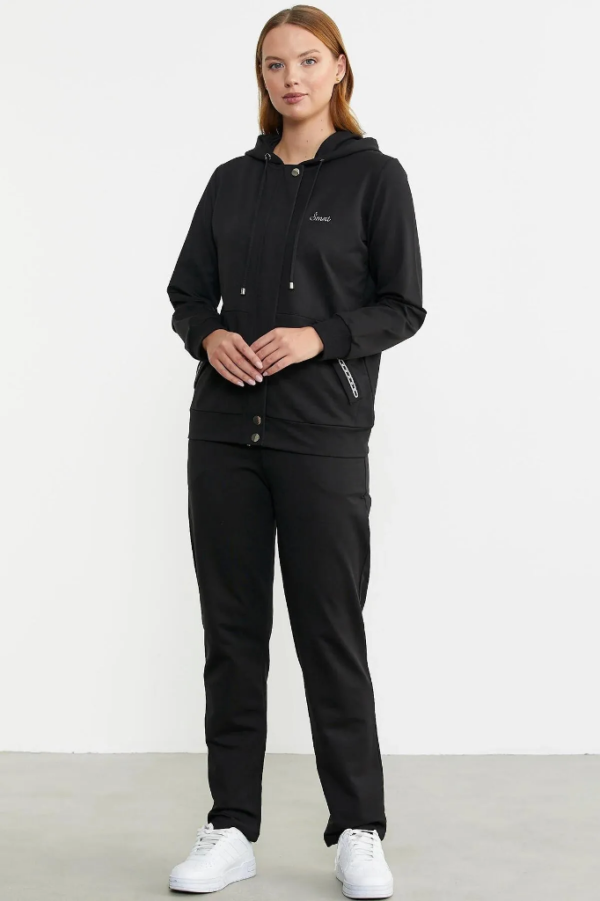 Sementa Cepli Fermaurlı Kapüşonlu Bayan Eşofman Takım